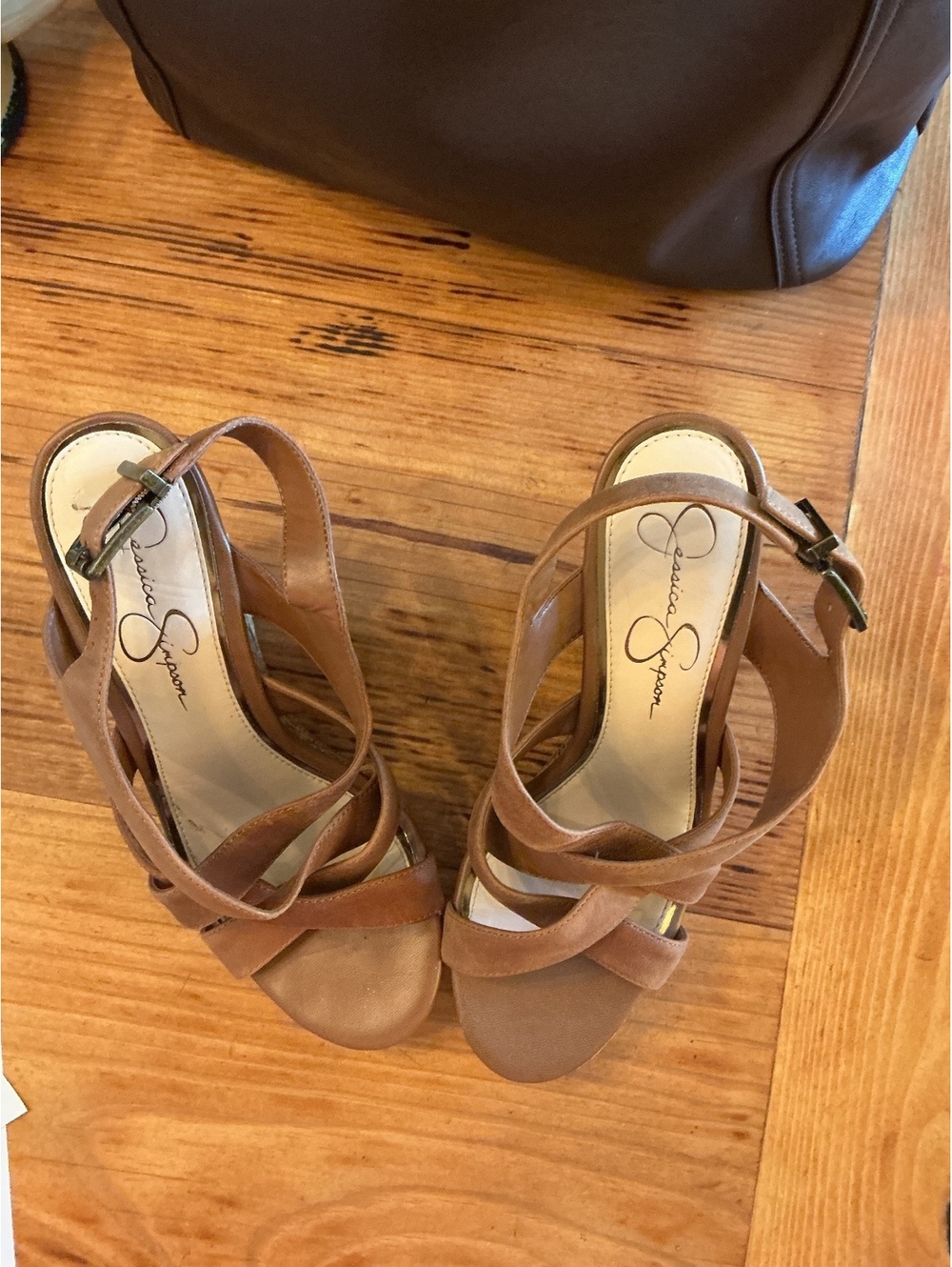 Jessica Simpson Brown Wedge Sandals Size 9M